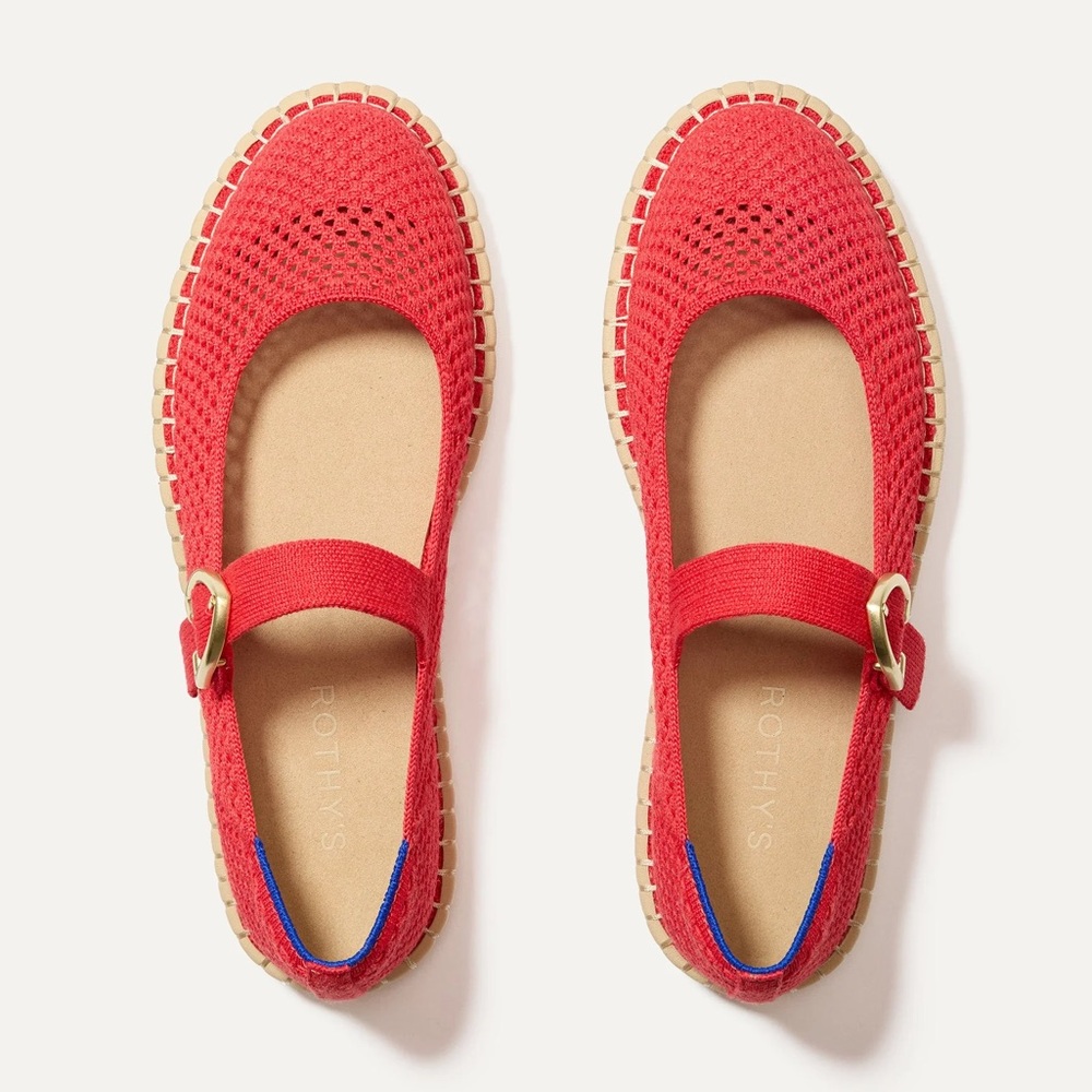 NWOT Rothy’s Mary Jane Espadrille in Red Hot Size 10.5